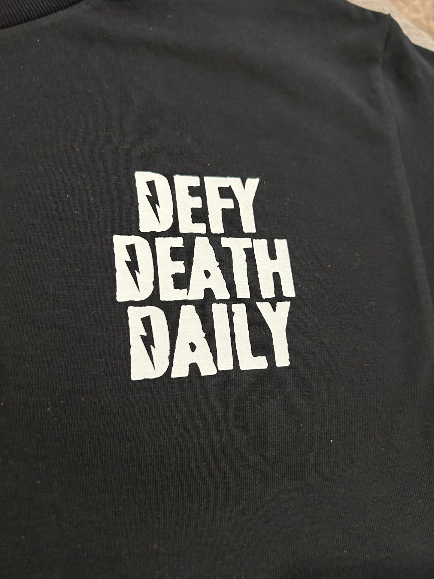 Defy Death Daily wheelie t-shirt