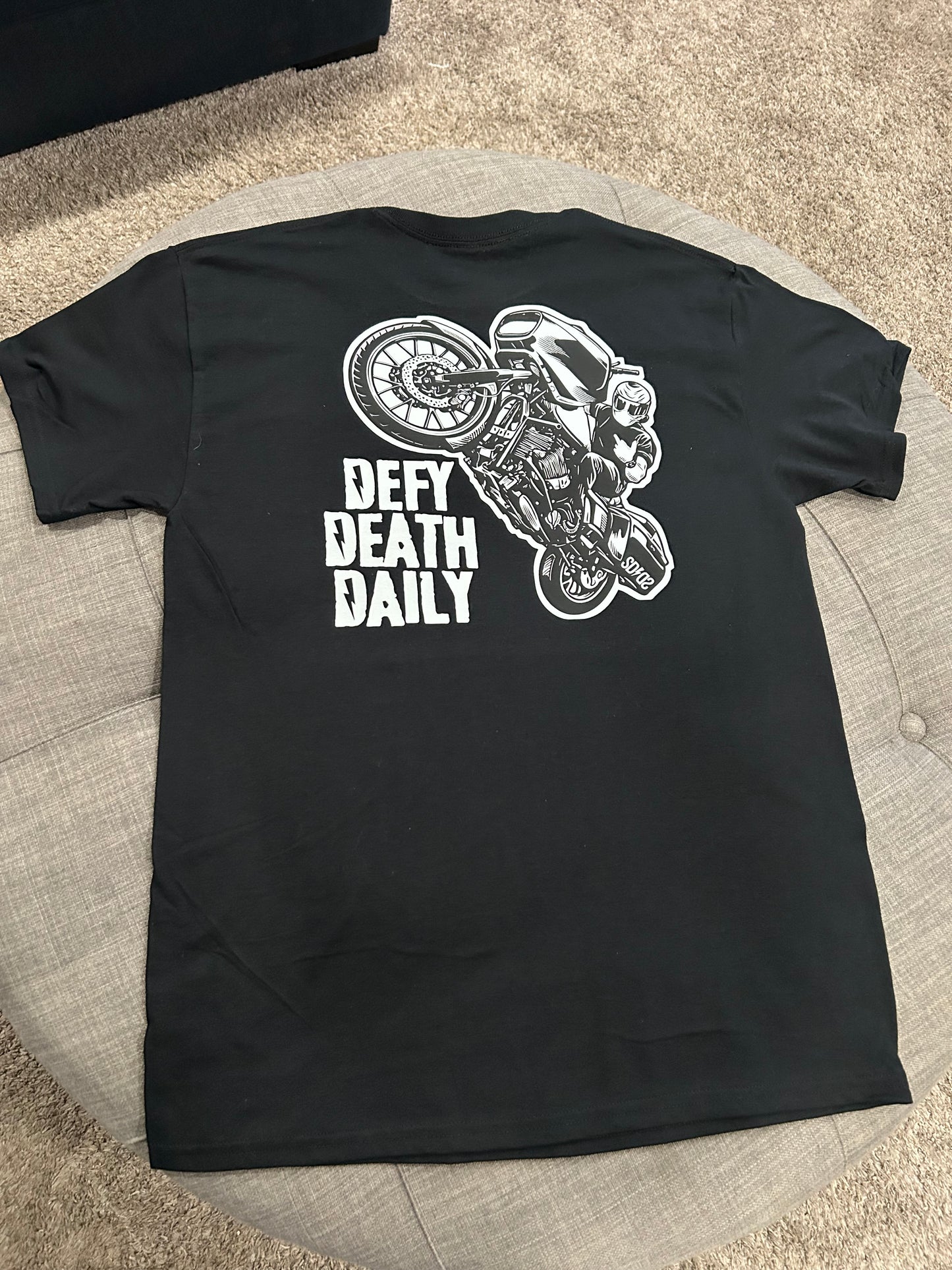 Defy Death Daily wheelie t-shirt